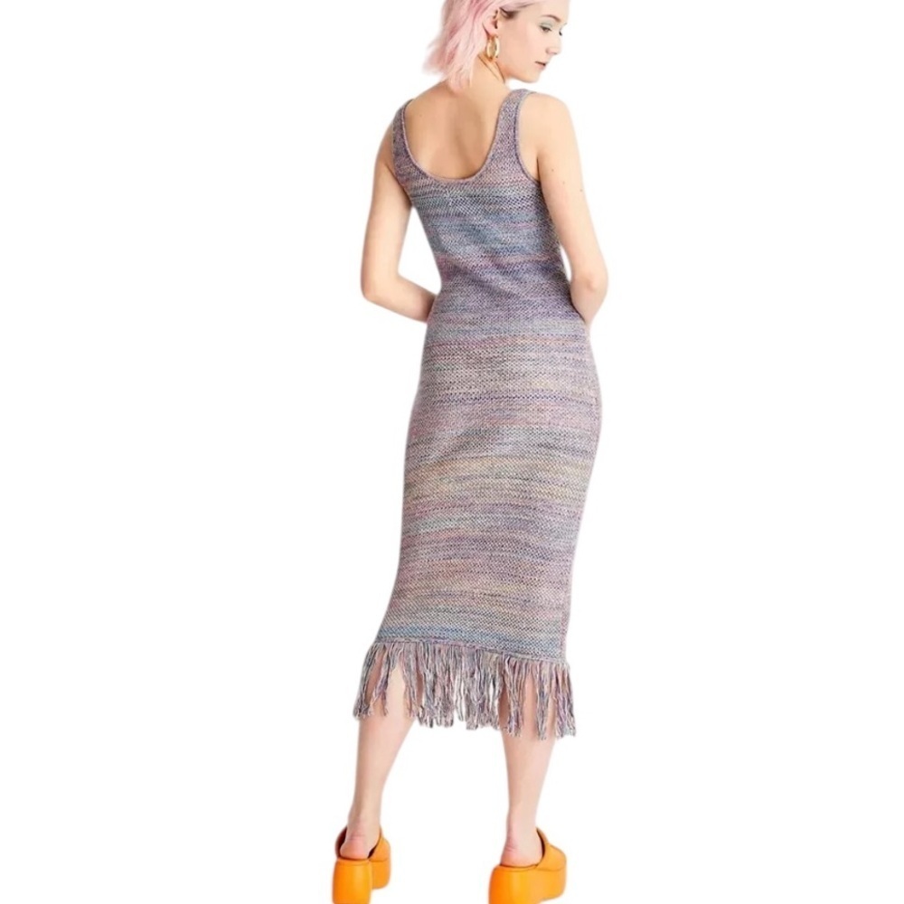 FUTURE COLLECTIVE ALANI NOELLE Crochet Fringe Dress Boho Sleeveless SZ SM Swim - Picture 4 of 17